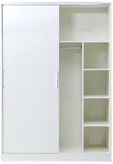 bên trong Tủ quần áo gỗ GMDF20 rộng 120 cm cao 200 cm sâu 53 cm