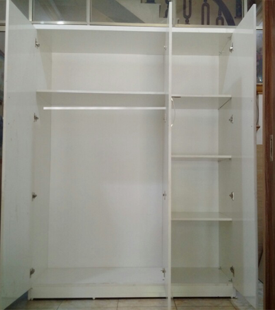 thiết kế bên trong Tá»§ quần áo gá»— ép 1m5 GMDF11 gá»— ép MDF kÃch thước 1500x2000x520mm thiết kế hai buồng ba cánh mở bản lá» cùng 5 há»™c để đồ gấp, 1 ngăn kéo