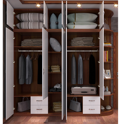 bên trong Tá»§ quần áo gá»— GMDF31 kÃch thước 2400x2400x540mm
