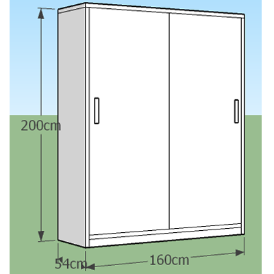 Tá»§ quần áo gá»— ép 1m6 GMDF08 gá»— ép kÃch thước 160x200x54cm tá»§ gá»— hai cánh
