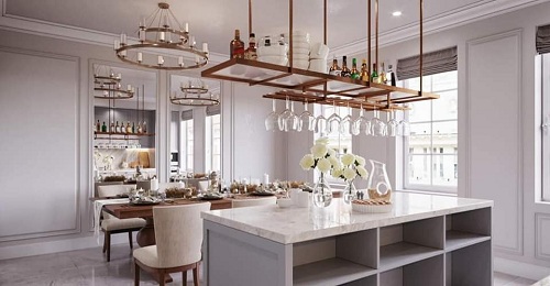 Thiết kế phòng ăn biệt thự hải phòng phong cách châu âu