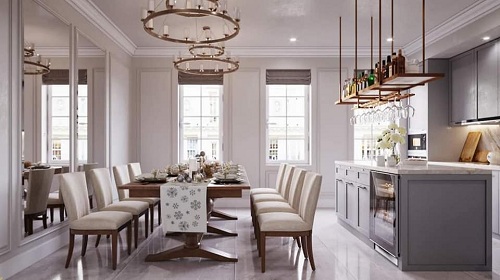 Thiết kế phòng ăn biệt thự hải phòng phong cách châu âu