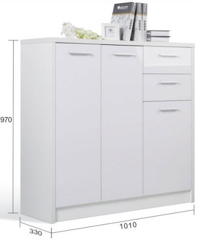 kÃch thước thá»±c tế Tá»§ đựng giầy 1m gá»— MDF trắng GTG01