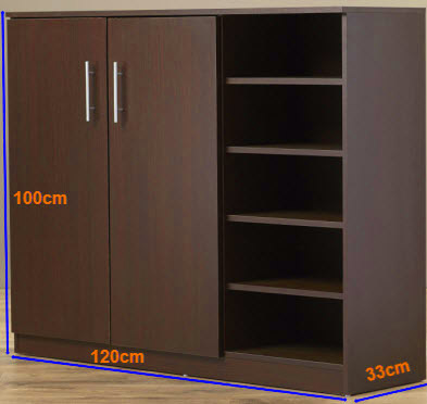 kích thước Tủ đựng giầy 1m2 gỗ công nghiệp 2 cánh GTG09