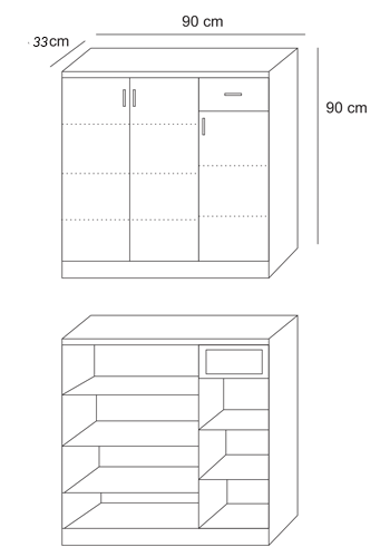 thiết kế Tủ đựng giầy 90cm gỗ công nghiệp trắng GTG05