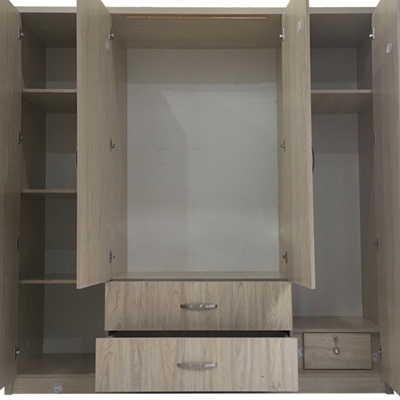 tủ gỗ ép mdf công nghiệp 4 cánh phủ Melamie vân sồi