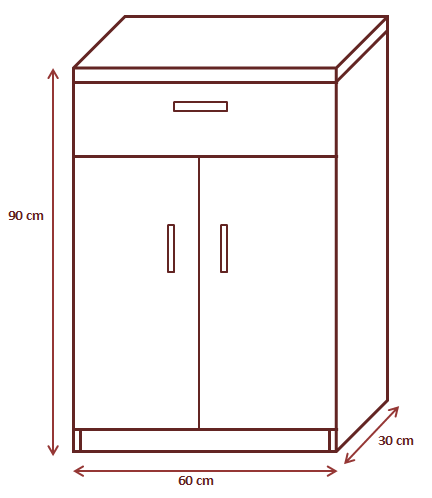 Tủ giầy gỗ ép MFC rộng 60 cm có ngăn kéo