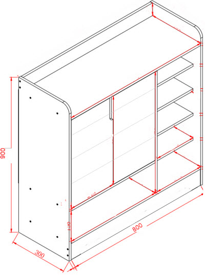 kích thước Tủ giầy gỗ công nghiệp MFC rộng 80cm mầu trắng