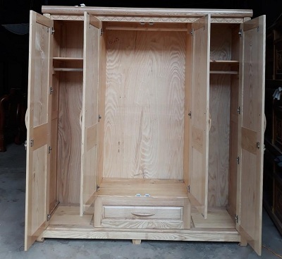 Tủ đựng quần áo gỗ Sồi 3 buồng giá rẻ tại Hà Nội Rộng 2m