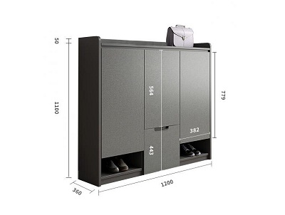 thiết kế thiết kế Tủ già y mà u xám đa năng có ghế ngồi rộng 1m2