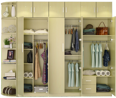 thiết kế bên trong Tủ quần áo gỗ công nghiệp rộng 290cm cao 240cm sâu 52cm