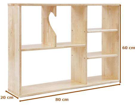 Kệ sách treo tưá»ng gá»— cao su rá»™ng 80cm giá rẻ