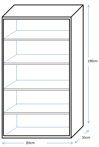 thiết kế kệ sách tủ sách gỗ ép công nghiệp melamine vân sồi rộng 80cm