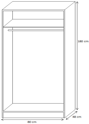 thiết kế chi tiết Tủ quần áo gỗ công nghiệp 80cm vân sồi cánh trắng giá rẻ