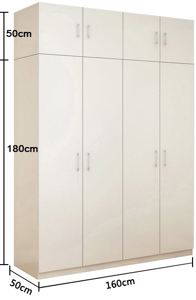 thiết kế chi tiết bên trong Tủ quần áo gỗ ép 1m6x3m6x0.50m