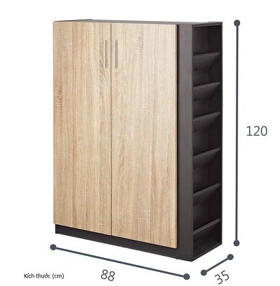 thiết kế Tủ già y mà u xám đa năng gỗ công nghiệp rộng 1m2
