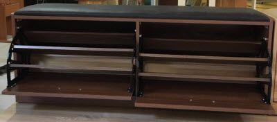Thiết kế thực tế bên trong tủ giầy gỗ mdf công nghiệp rộng 1m2 sâu 30cm cao 45 cm