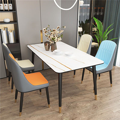 Bàn ăn đá ceramic vân trắng kích thước dài 1m6 rộng 80cm cao 75 cm giá rẻ