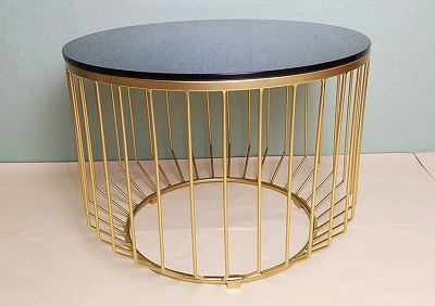 Bàn sofa mặt kính cường lực đen bo cạnh chân sơn tĩnh điện hình trụ thẳng giá rẻ