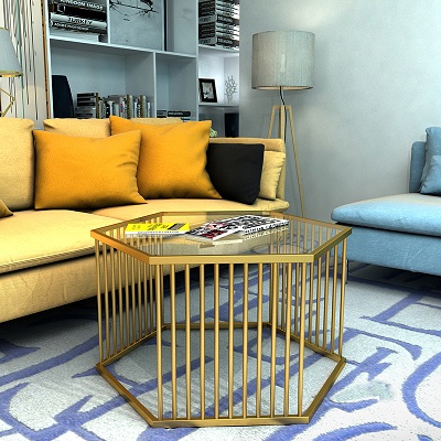 Bàn trà bàn sofa khung vàng đồng mặt kính trắng trong suốt cao cấp