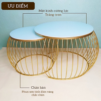 Bà n sofa tròn chân thép sÆ¡n tÄ©nh Ä‘iện PA48 ÄÆ°á»ng kÃnh 600 Cao 450 (mm)