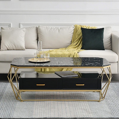 Bà n sofa hình lục giác khung sắt sơn tĩnh điện
