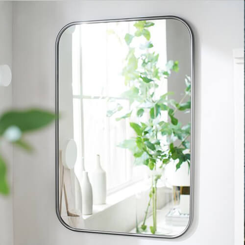 Gương hình chữ nhật dáng đứng khung sơn tĩnh điện trắng xám