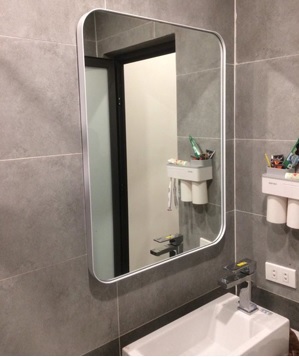 gương sơn tĩnh điện khung thép sơn tĩnh điện trắng hiện đại