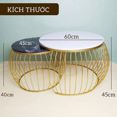 Bà n trà kÃch thước đưá»ng kÃnh 60 x cao45 cm khung sÆ¡n tÄ©nh Ä‘iện và ng mặt đá Ä‘en trắng vân mây kết hợp