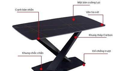 thiết kế kèm chất liệu bà n chân tréo chữ X