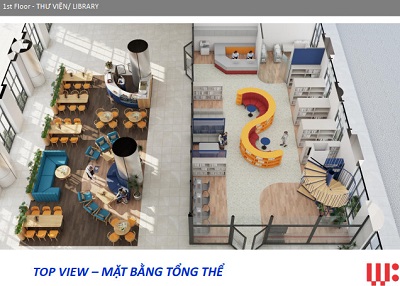 Thư viện tầng 1 sảnh chờ 