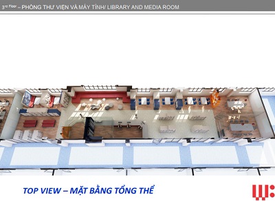 Khu thư viện tầng 3 trường quốc tế thăng long