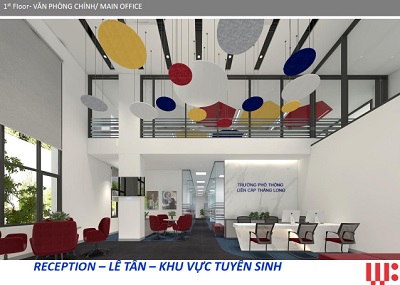 Sảnh chờ, Quầy lễ tân trường học liên cấp quốc tế thăng long