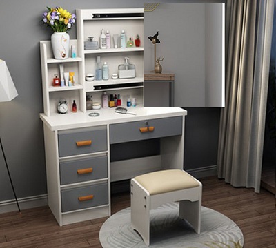 Bà n phấn son trang gương trượt ngang thiết kế sang tá»ng hiện đại giá rẻ kÃch thước 80cm