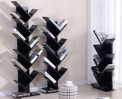Mẫu kệ sách xương cá màu đen
