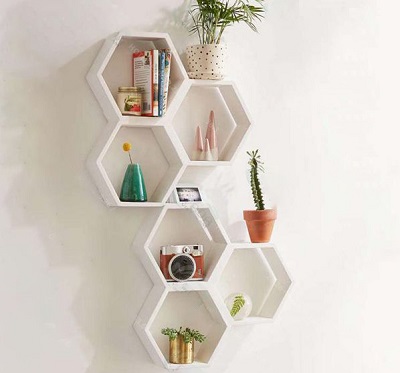 Kệ treo tường trang trí hình tổ ong nhiều kích thước