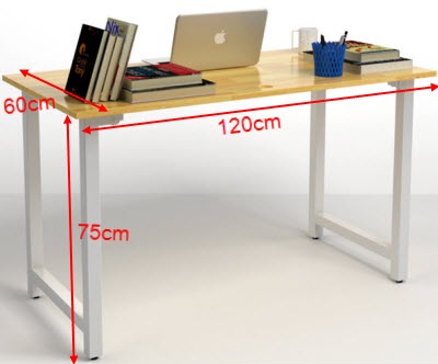thiết kế Bàn rộng 1m2 chân sắt sơn tĩnh điện mặt gỗ cao su BHV20