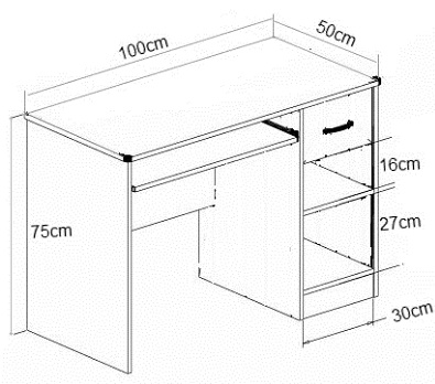 Thiết kế bà n là m viecj 1m mầu nâu