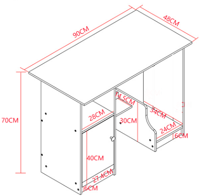 thiết kế Bà n máy tÃnh há»c sinh 90cm mà u trắng BHV41