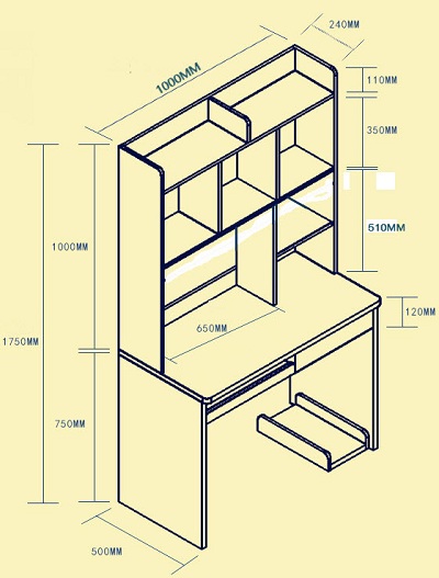 Bàn máy tính kết hợp giá sách 1m giá rẻ