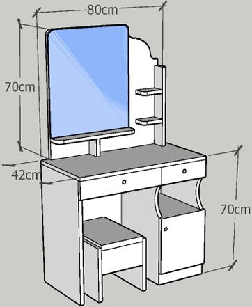 Bàn trang điểm kết hợp bàn để Laptop, kệ để mỹ phẩm, đồ trang trí