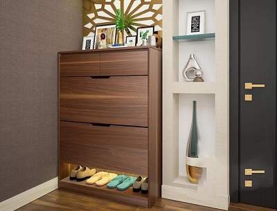 Tá»§ giầy thông minh sang trá»ng hiện đại 2 cánh láºt có ngăn kéo kÃch thước 80cm cao 120cm sâu 30cm