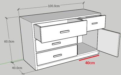 Tá»§ để đồ 5 ngăn kéo gá»— MFC rá»™ng 100cm mầu Xoan Äà o và Trắng