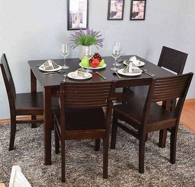 BỘ BĂN ĂN CHERRY 4 ghế màu nâu