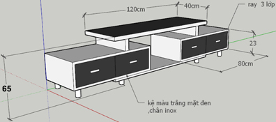 KỆ TIVI Gá»– ÉP/ Gá»– CÔNG NGHIỆPMDF PHỦ MELAMINE HAI MÀU ÄEN VÀ Sá»’I