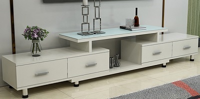 Kệ ti vi mà u trắng kết hợp mà u đen gỗ ép