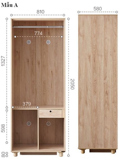 Tủ quần áo em bé 81 cm giá rẻ