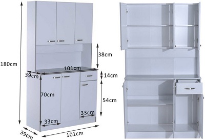 Thiết kế Tủ để đồ gia dụng gỗ MDF rộng 100cm mầu trắng