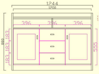 Tủ đa năng gỗ cao su rộng 125cm