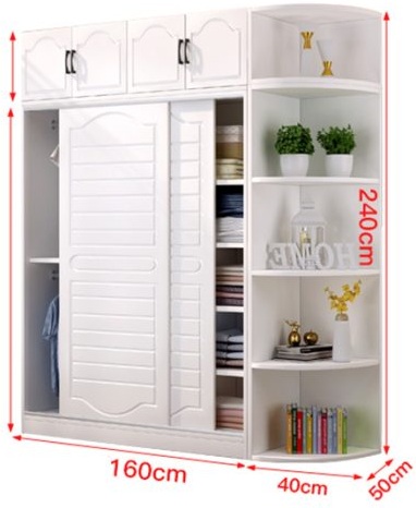 Tá»§ quần áo cá»a lùa tân cổ Ä‘iển Rá»™ng 200cm x Sâu 50cm x Cao 240cm